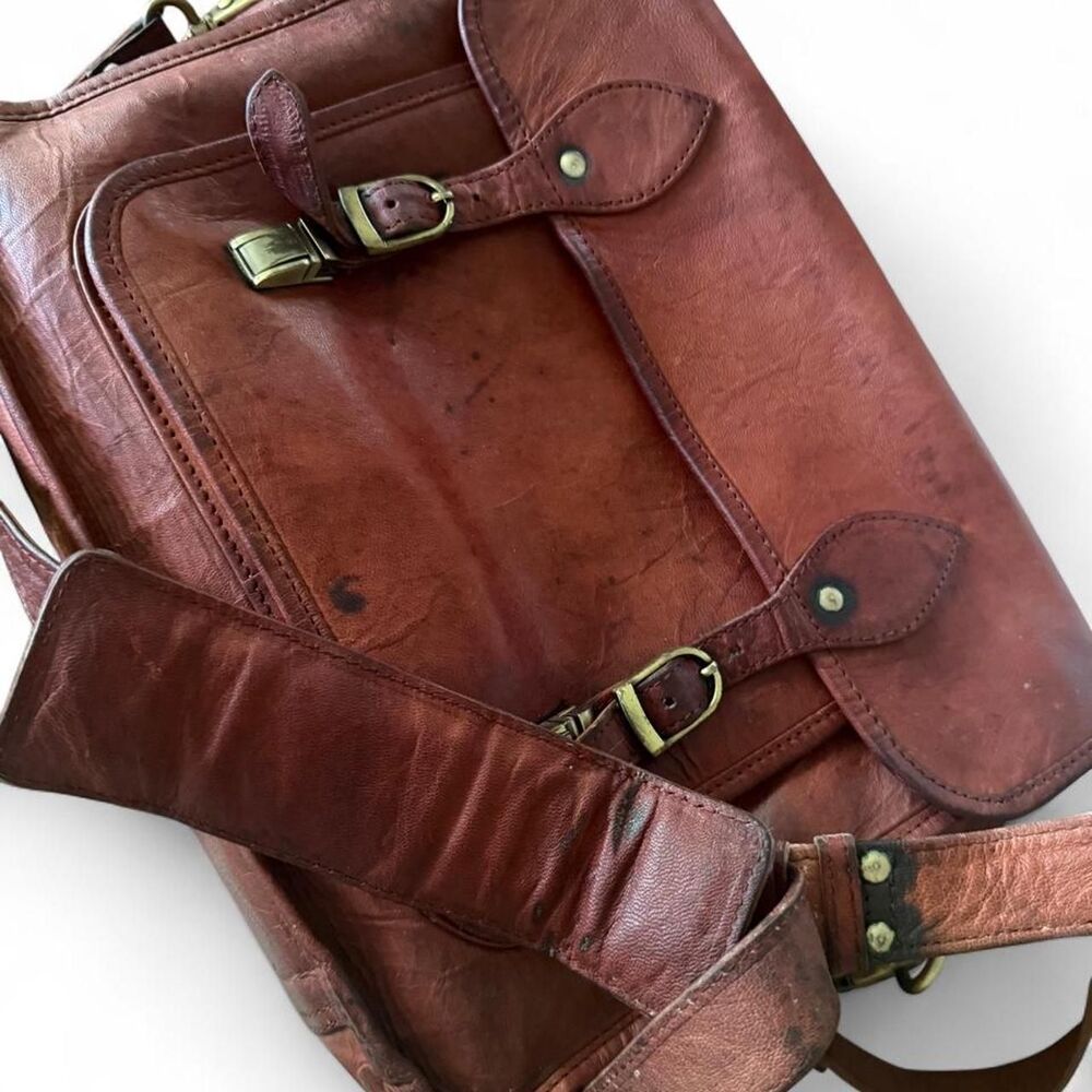 Women's Brown and Burgundy Bag
